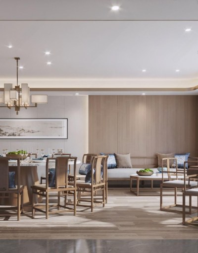 新中式包厢3D模型下载